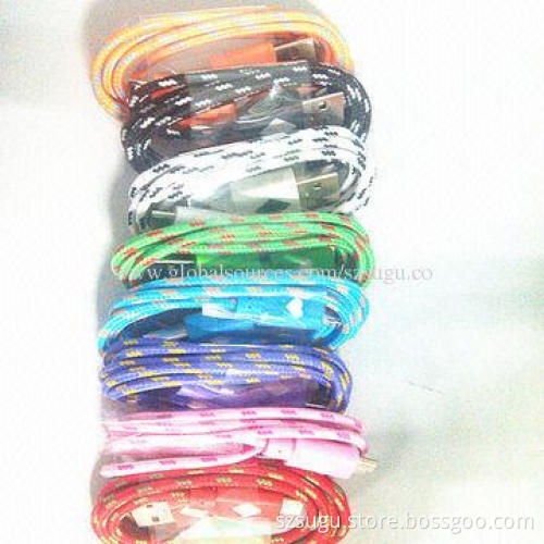 2014 hot braid nylon data cable for iPhone5/5s